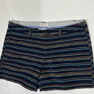 Merona sz 12 shorts navy background with a texture narrow striping very nice